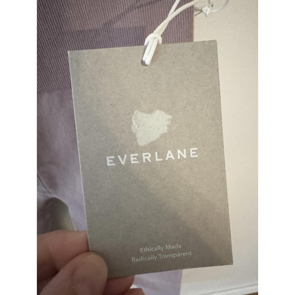 Everlane Leggings Seamless Ribbed Waist Lavender‎ Purple Activewear M/L - Picture 5 of 6
